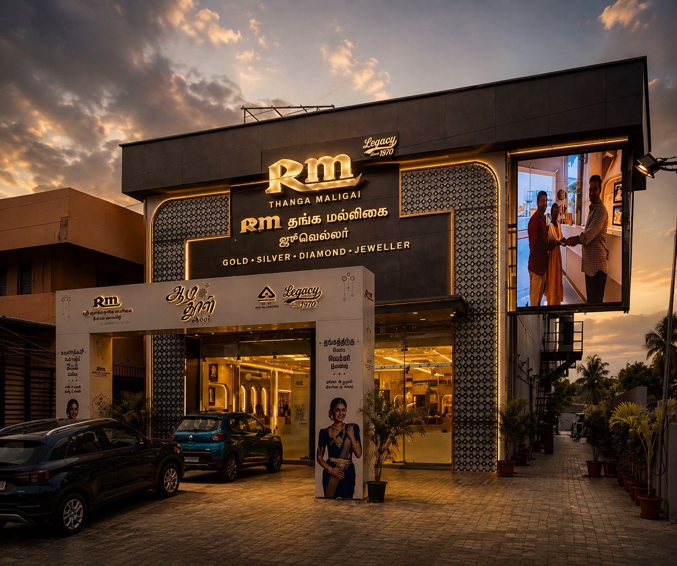 Shri RM Thanga Maligai showroom building in Uthukkottai